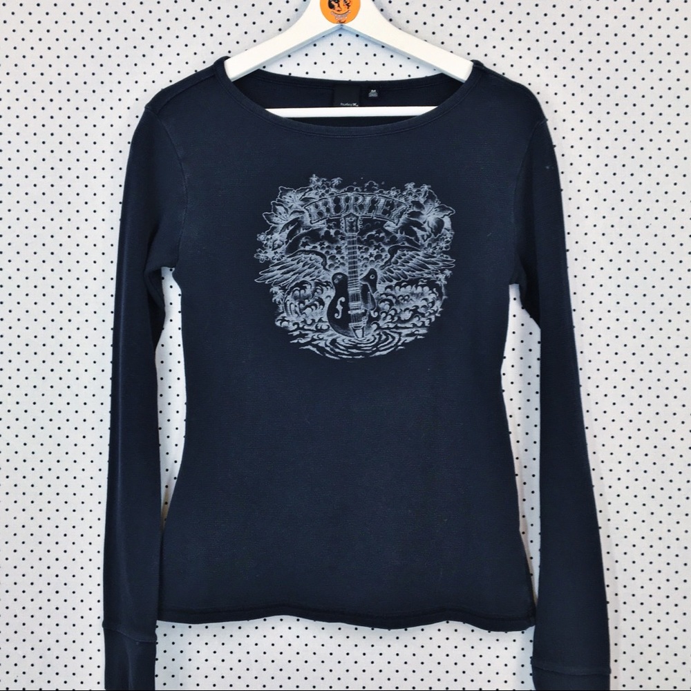 Hurley Guitar Emblem Printed Thermal Top